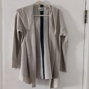 Anthropologie Rosie Neira Brand 100% Wool Hoodie Sweater Jacket Sz. M